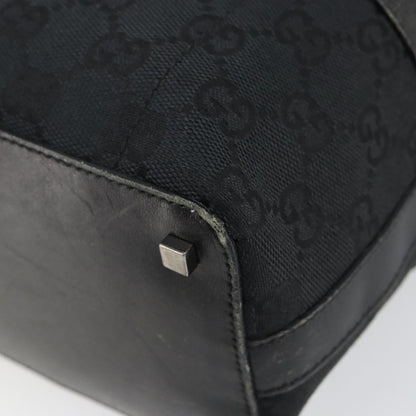 Gucci GUCCI GG Canvas Shoulder Bag Black Silver 001 4302 Authentic 144270
