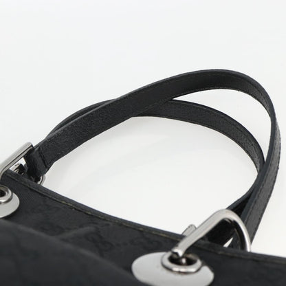 Gucci GUCCI GG Canvas Hand Bag Black Silver 120844 Authentic BA11644