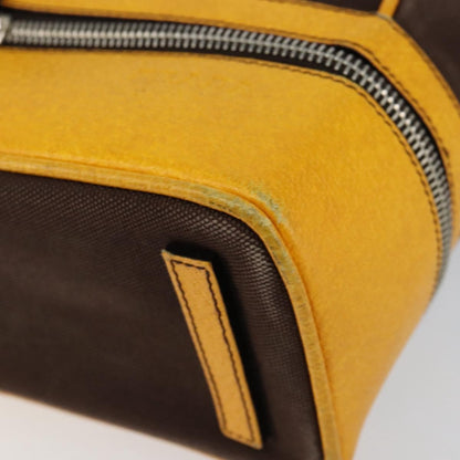 Prada PRADA Hand Bag Canvas Yellow Brown Authentic 154533