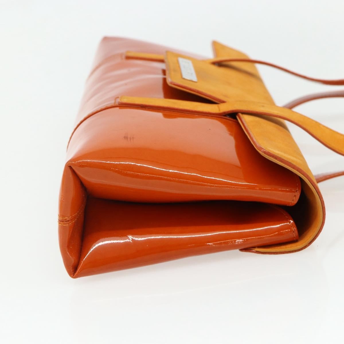Bvlgari BVLGARI Shoulder Bag Patent leather Orange Silver Authentic BA12153A