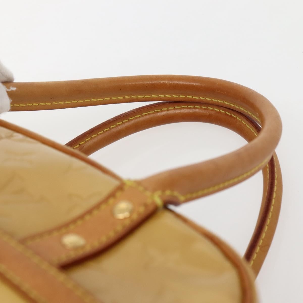 Louis Vuitton LOUIS VUITTON Monogram Vernis Tompkins Square Hand Bag Beige M91149 Authentic hk3021