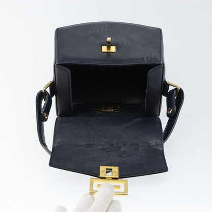 Givenchy GIVENCHY Hand Bag Leather Navy Gold Authentic SW1855