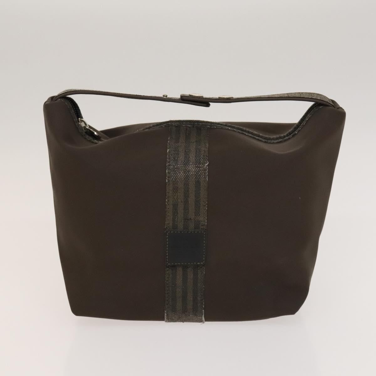 Fendi FENDI Pecan Hand Bag Nylon Canvas 2 Set Black Brown Authentic ti3350