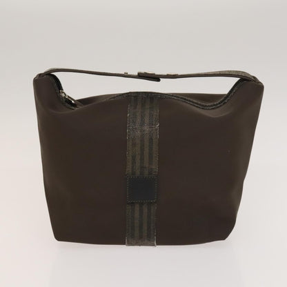 Fendi FENDI Pecan Hand Bag Nylon Canvas 2 Set Black Brown Authentic ti3350