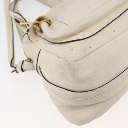 Chloé Chloé Chloe Paraty Hand Bag Leather 2way White Gold Authentic 177045