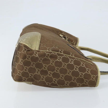 Gucci GUCCI GG Canvas Tote Bag Brown Gold 163805 Authentic LNZ740