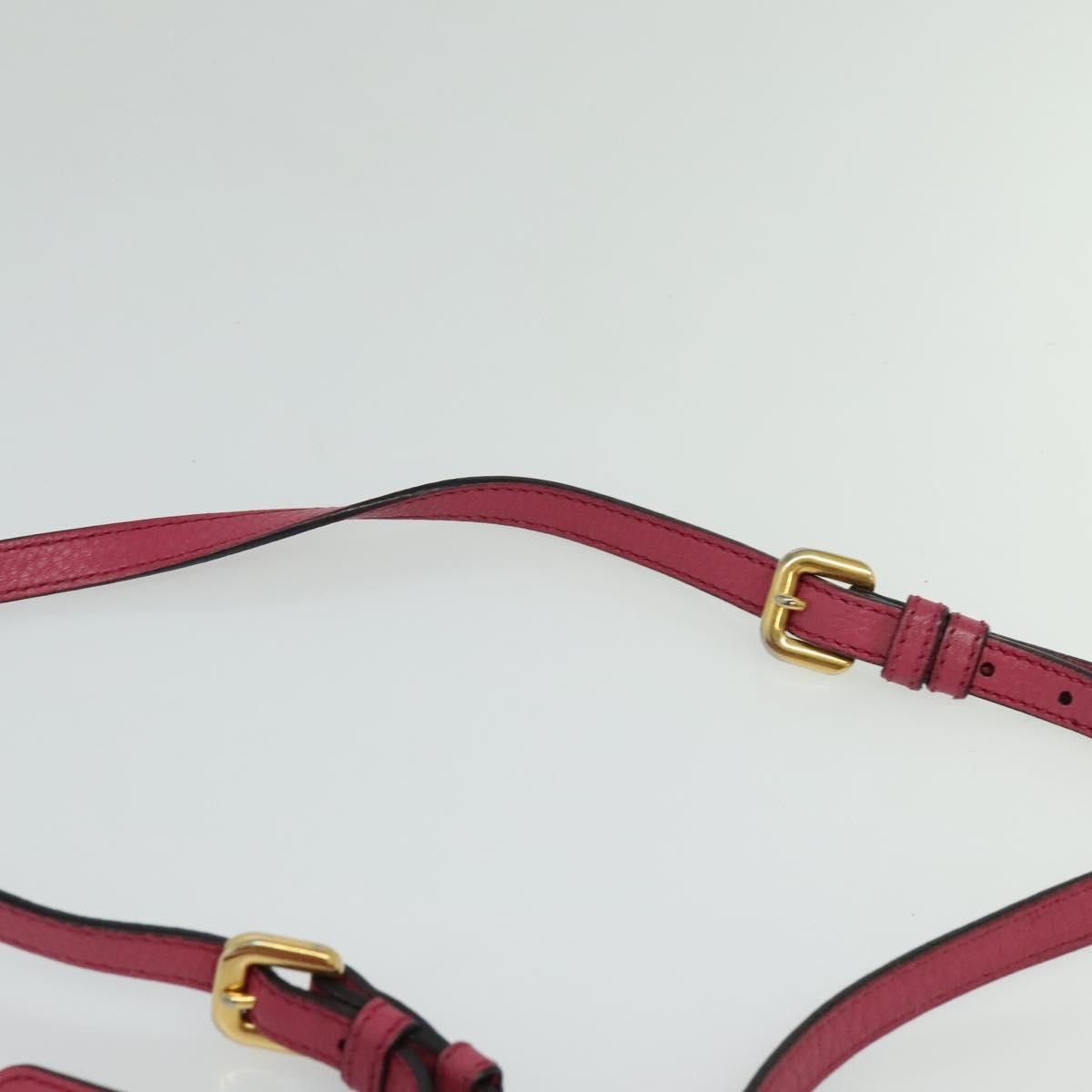 Prada PRADA Shoulder Bag Leather Pink Gold Authentic BD1620