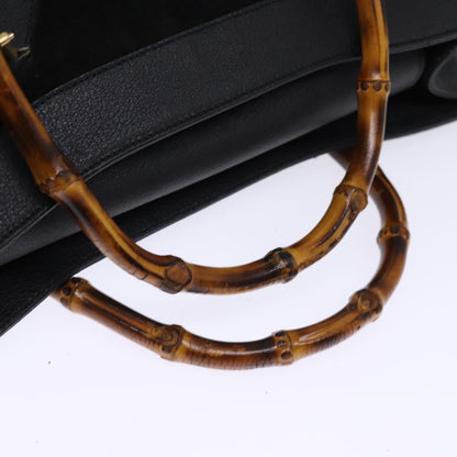 Gucci GUCCI Bamboo Tote Bag Suede Black 002 1186 0259 Authentic 75677