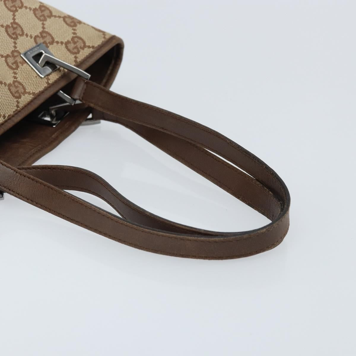 Gucci GUCCI GG Canvas Tote Bag Beige Silver 31244 Authentic LNZ092