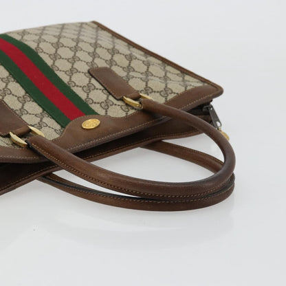 Gucci GUCCI GG Supreme Web Sherry Line Hand Bag PVC Beige Gold 002 4083 39 Authentic ka4103