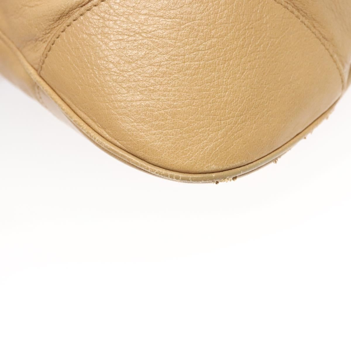 Salvatore Ferragamo Salvatore Ferragamo Gancini Hand Bag Leather Beige Silver Authentic 126621