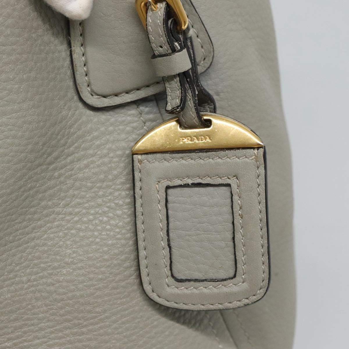 Prada PRADA Hand Bag Leather 2way Gray Authentic BA005