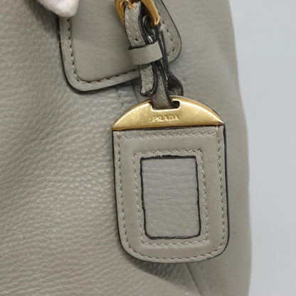 Prada PRADA Hand Bag Leather 2way Gray Authentic BA005