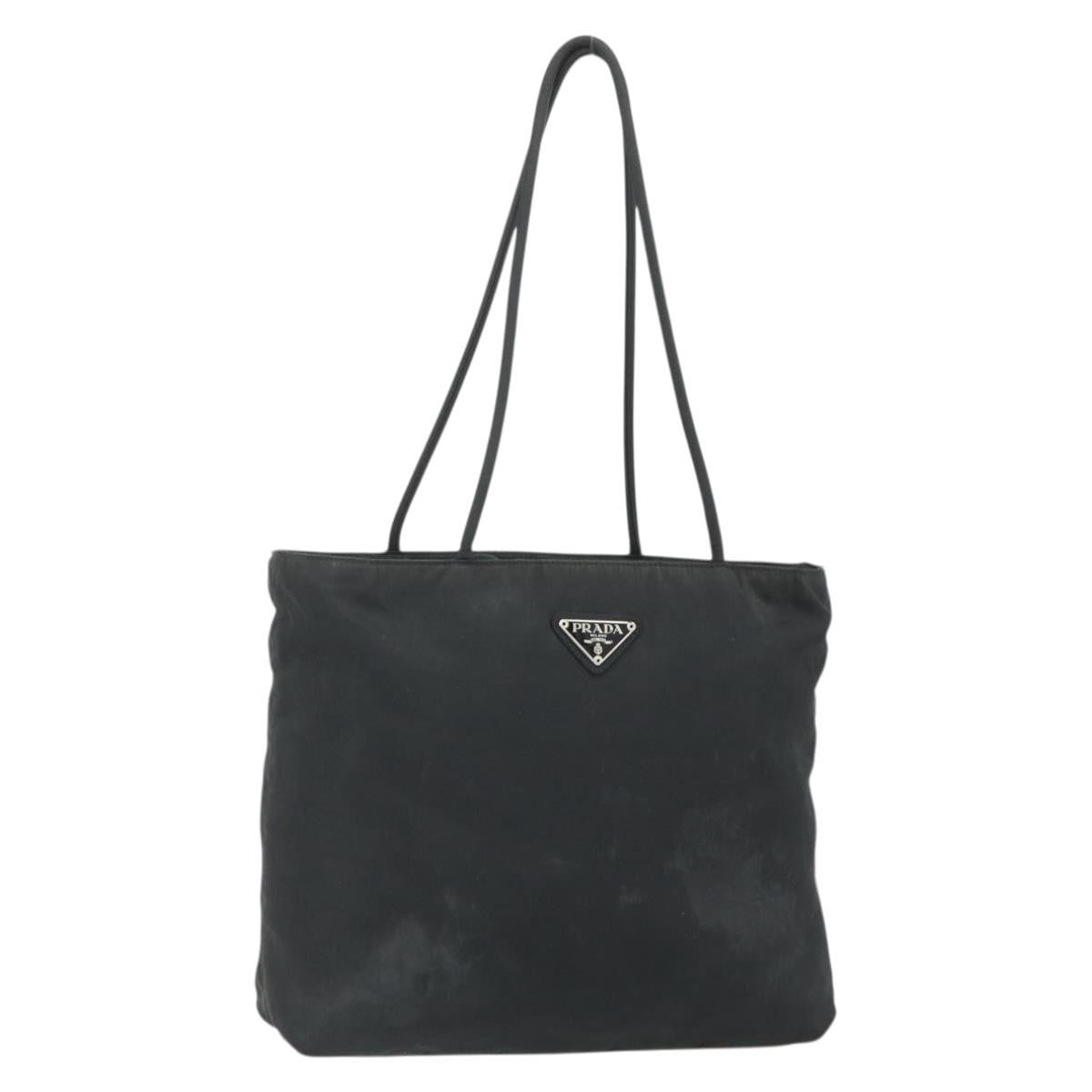 Prada PRADA Tote Bag Nylon Black Silver Authentic bs34741