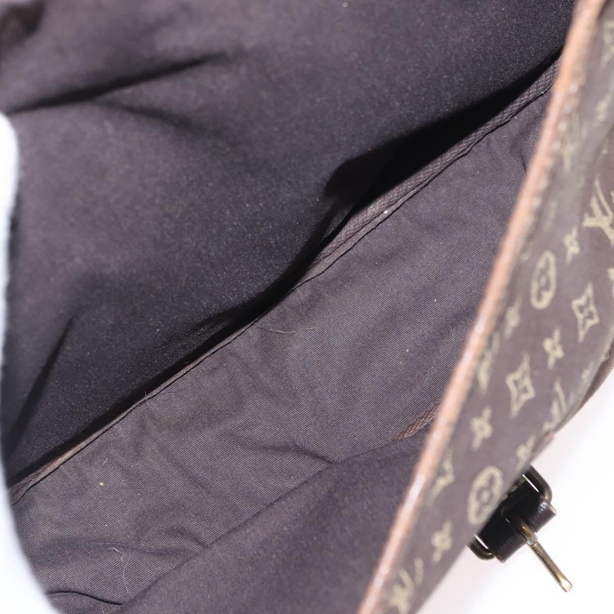 Louis Vuitton LOUIS VUITTON Monogram Mini Lin SaumurPM Shoulder Bag Brown M95227 Authentic BSZ306