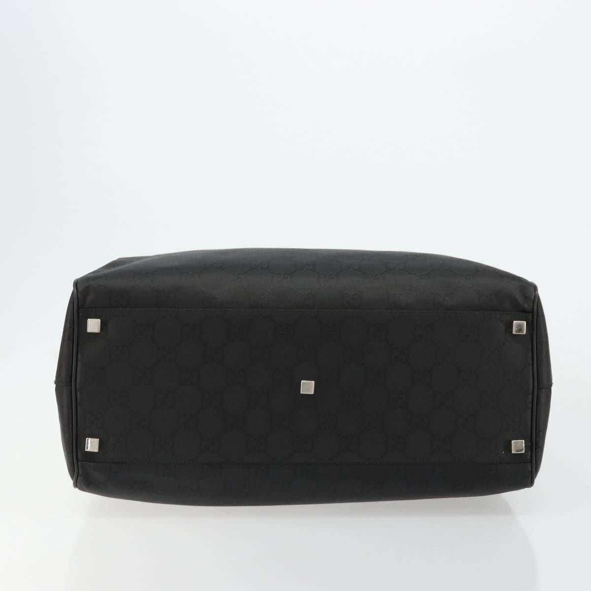 Gucci GUCCI GG Supreme Boston Bag PVC Black Silver Authentic ep14143