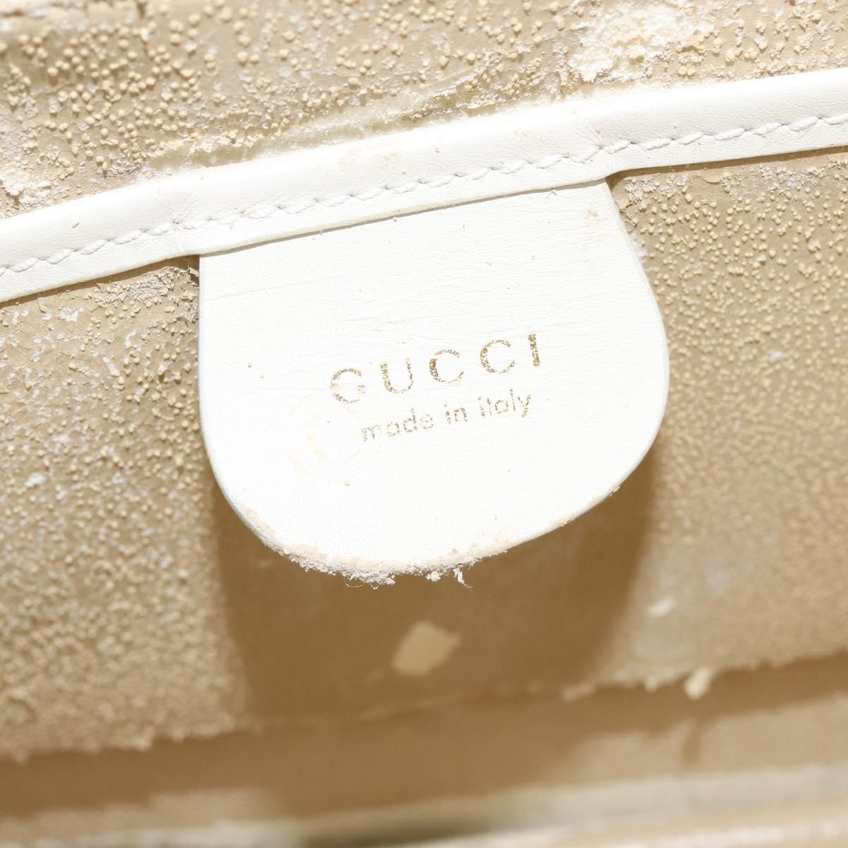 Gucci GUCCI Shoulder Bag Leather White Gold Authentic BA7470