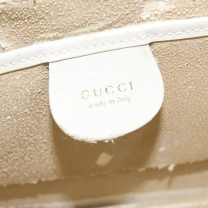 Gucci GUCCI Shoulder Bag Leather White Gold Authentic BA7470