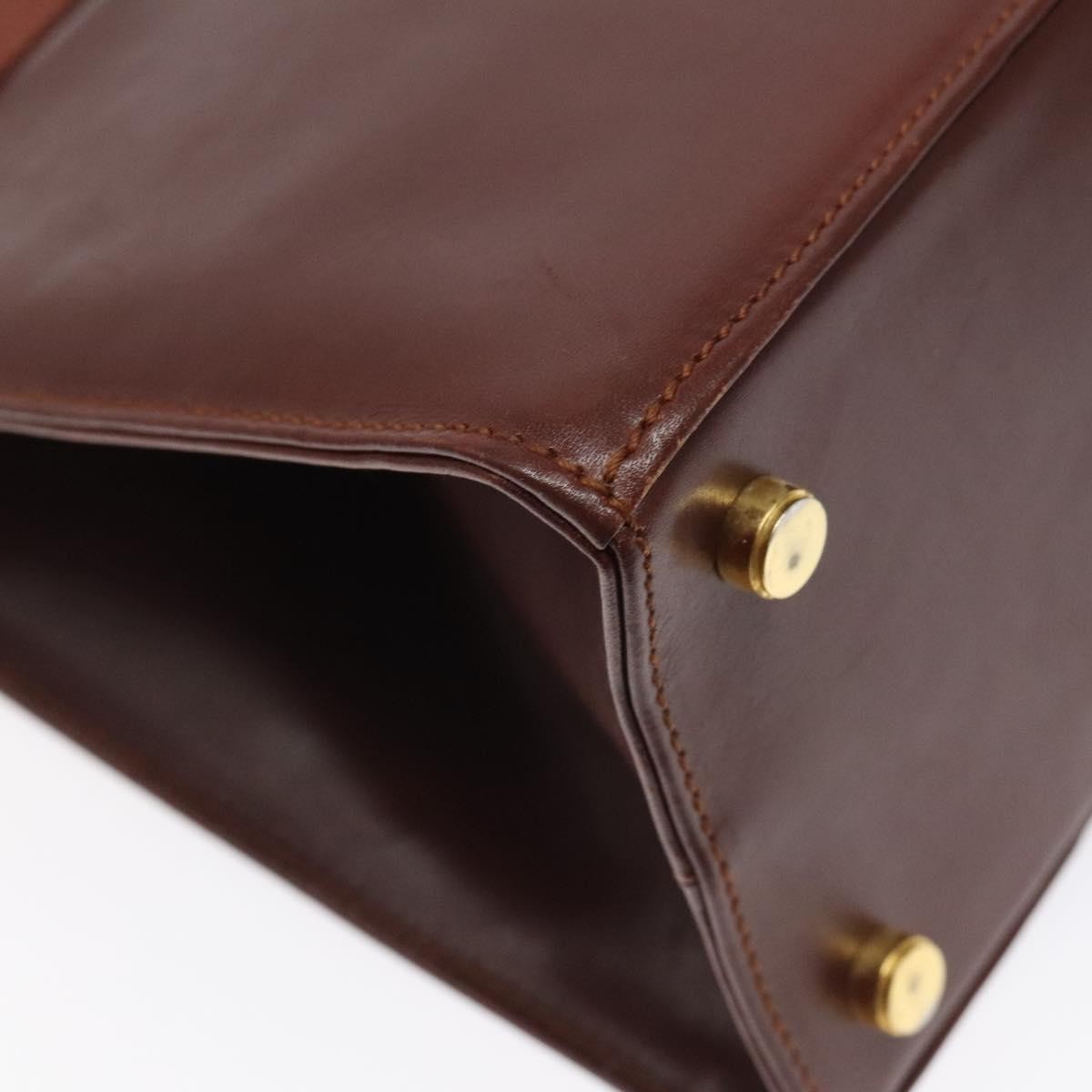 Salvatore Ferragamo Salvatore Ferragamo Hand Bag Leather 2way Brown Gold Authentic hk2487