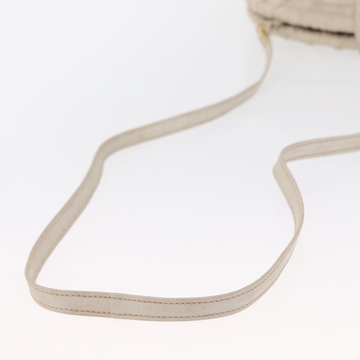 Celine CELINE Shoulder Bag Leather White Gold Authentic 162034