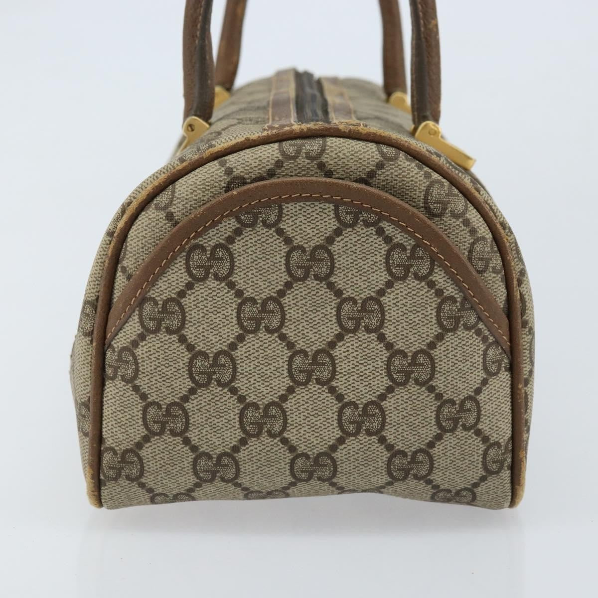 Gucci GUCCI GG Supreme Hand Bag PVC Beige Gold Authentic 173885