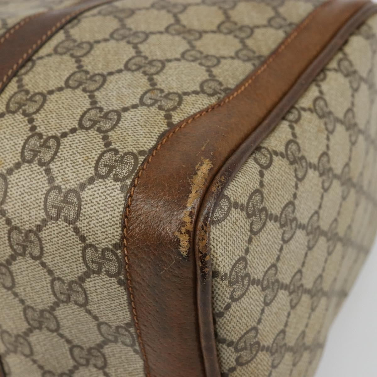 Gucci GUCCI GG Supreme Hand Bag PVC Beige Gold Authentic YKZ987