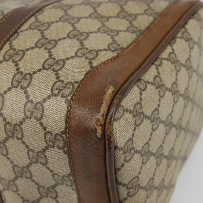 Gucci GUCCI GG Supreme Hand Bag PVC Beige Gold Authentic YKZ987