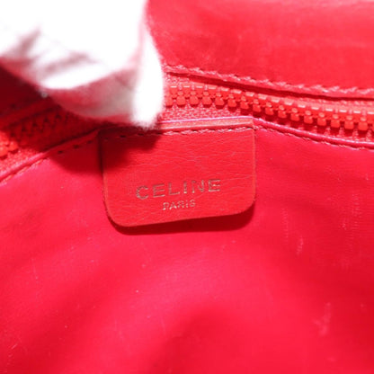 Celine CELINE Chain Shoulder Bag Leather 2way Red Gold Authentic BA13005