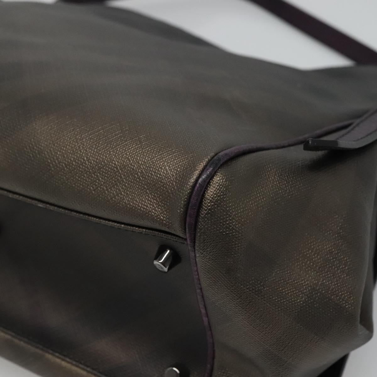 Burberry BURBERRY Nova Check Tote Bag PVC Brown Authentic ti2634