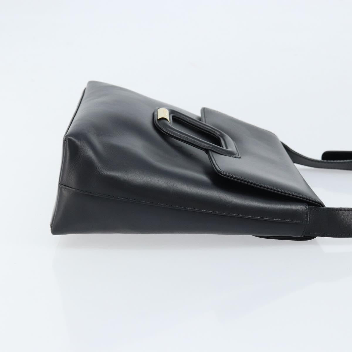 Gucci GUCCI Shoulder Bag Leather Black Gold 001 1998 1785 Authentic 173859