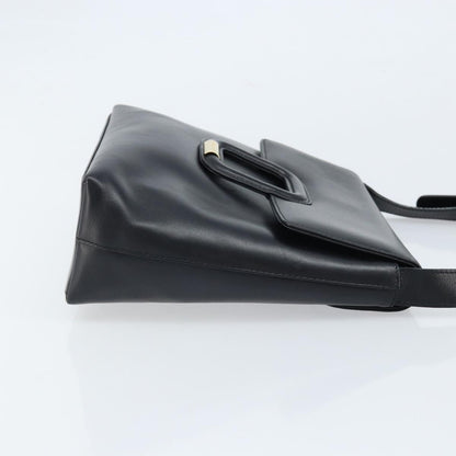 Gucci GUCCI Shoulder Bag Leather Black Gold 001 1998 1785 Authentic 173859