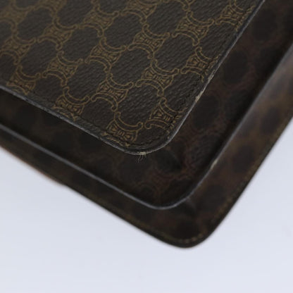 Celine CELINE Macadam Canvas Hand Bag PVC Brown Authentic 76088
