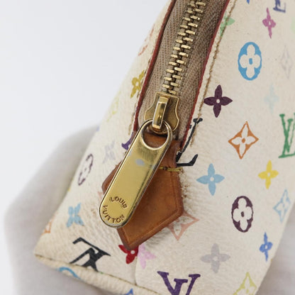 Louis Vuitton LOUIS VUITTON Multicolor Pochette Cosmetic PM Pouch White M47354 LV Authentic LNZ961 Bag