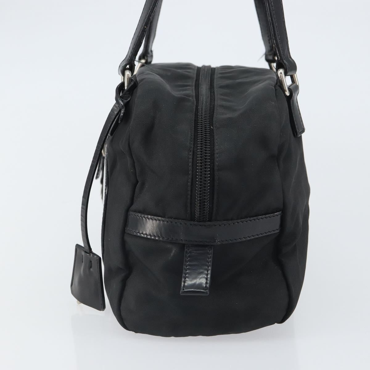 Prada PRADA Hand Bag Nylon Black Silver Authentic ka1246