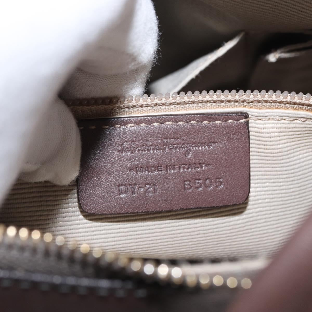 Salvatore Ferragamo Salvatore Ferragamo Shoulder Bag Leather Brown Gold Authentic SW1941