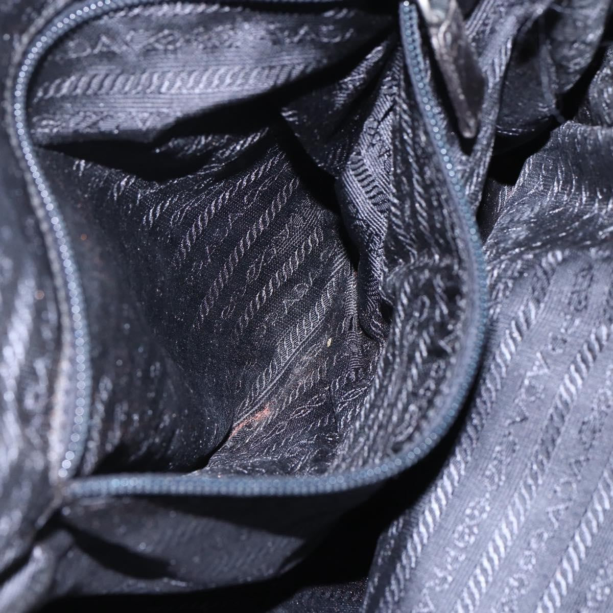 Prada PRADA Hand Bag Nylon Black Silver Authentic 154514