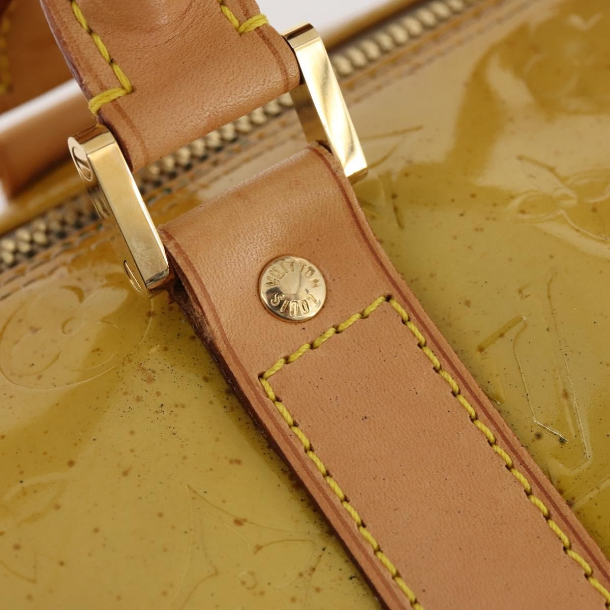 Louis Vuitton LOUIS VUITTON Monogram Vernis Mercer Boston Bag Beige M91000 LV Authentic ARZ413