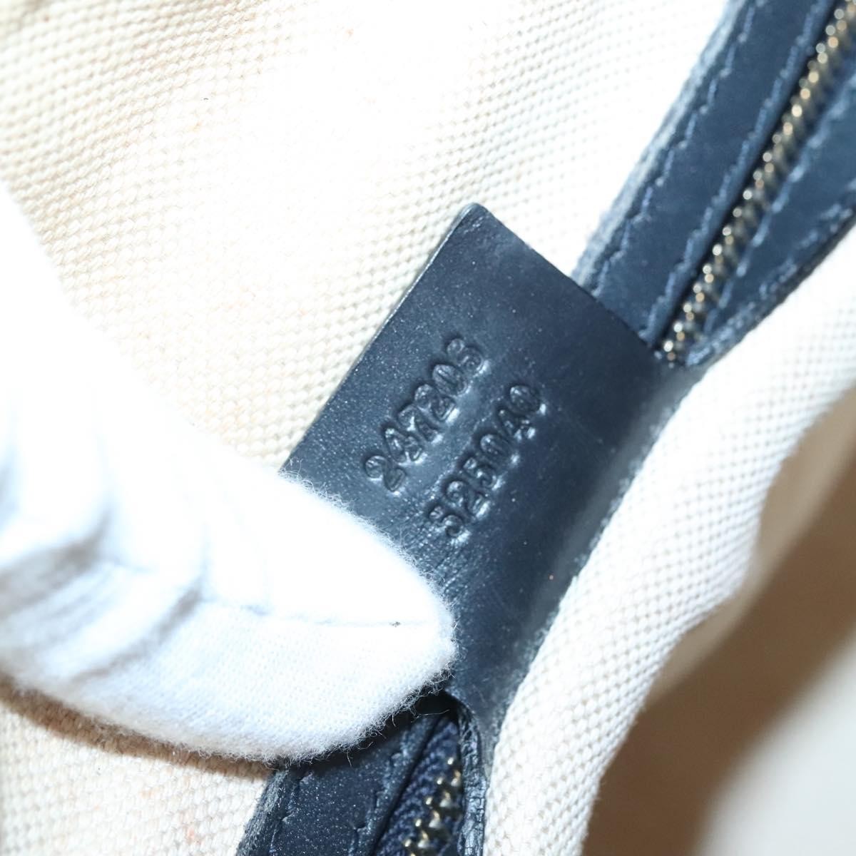 Gucci GUCCI GG Canvas Sherry Line Hand Bag PVC Navy Gold 247205 Authentic 131724