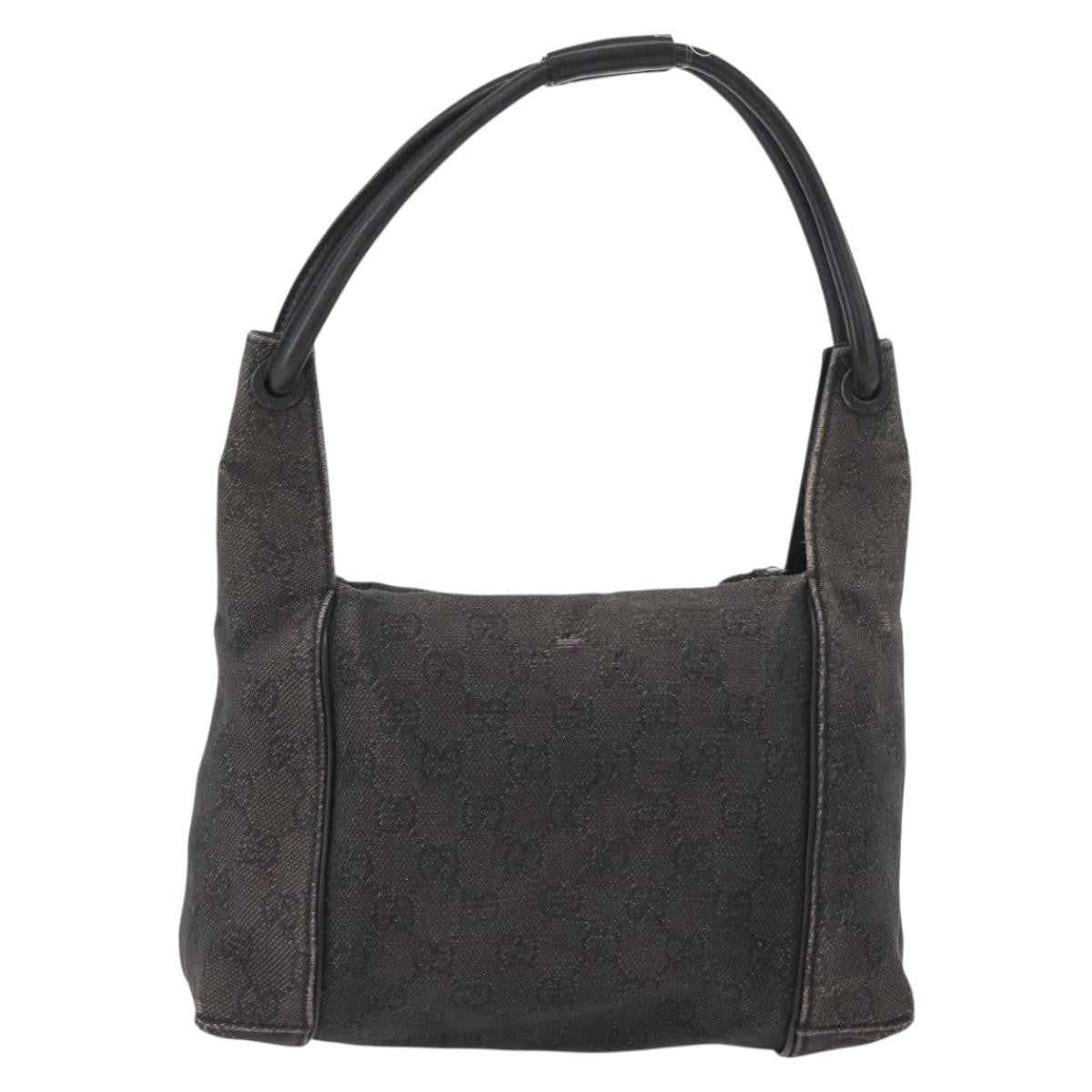 Gucci GUCCI GG Canvas Shoulder Bag Black 101333 Authentic 173490