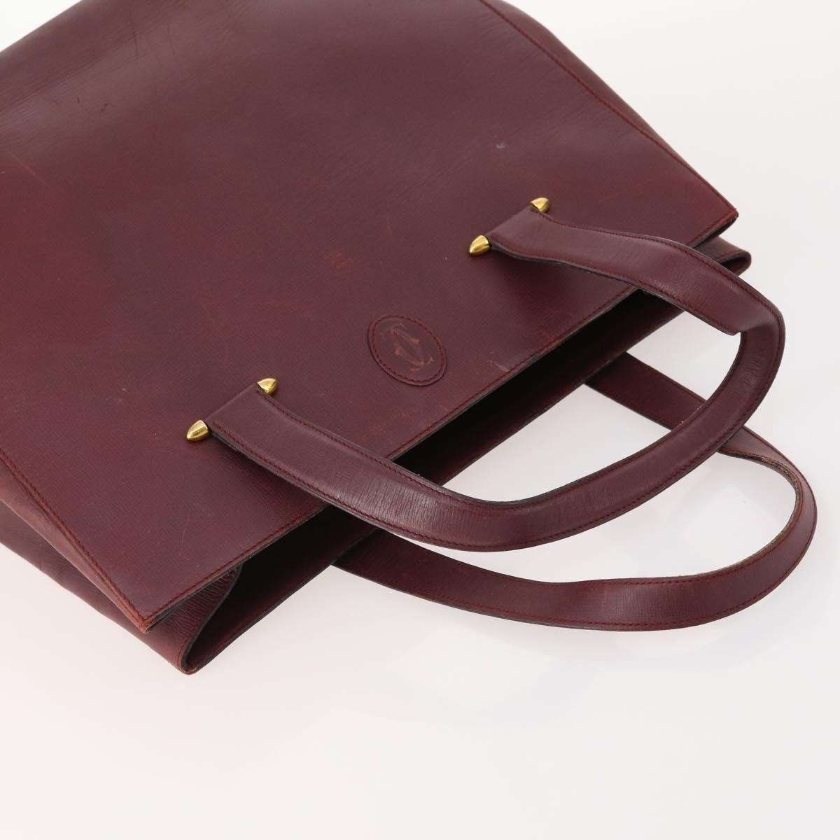 Cartier CARTIER Shoulder Bag Leather 5 Set Bordeaux Gold Authentic mr2108