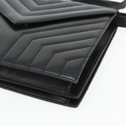 Saint Laurent SAINT LAURENT Shoulder Bag Leather Black Silver Authentic 176228