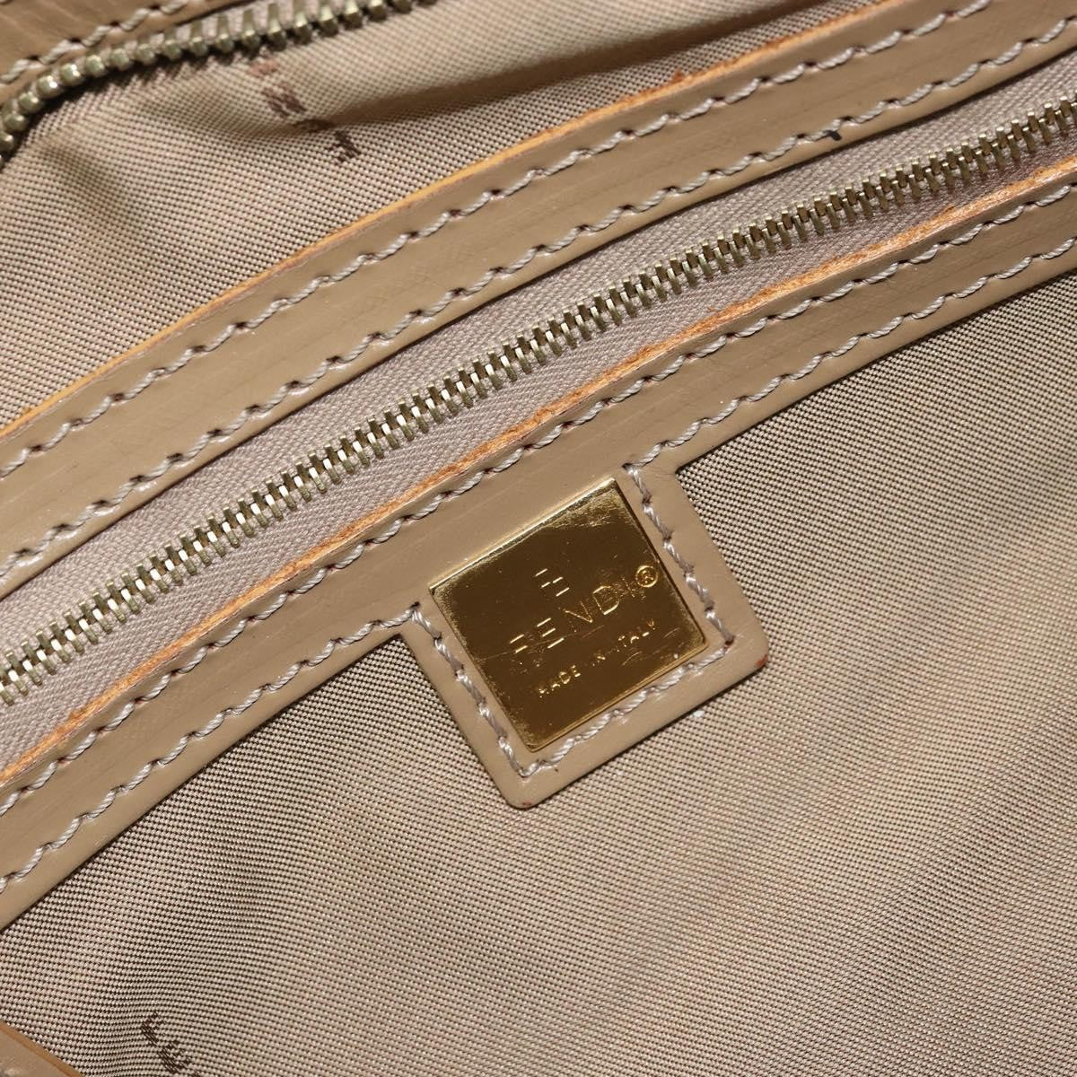 Fendi FENDI Zucchino Canvas Hand Bag Coated Canvas Green Gold Authentic ARZ139