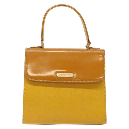 Burberrys Burberrys Hand Bag Leather Yellow Gold Authentic BA4802
