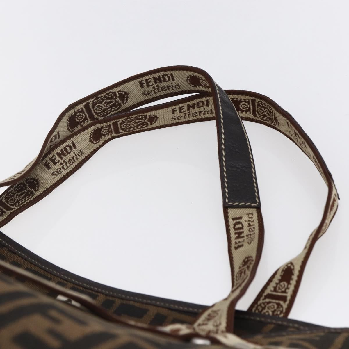 Fendi FENDI Zucca Canvas Celeria Tote Bag Black Brown Silver Authentic am9502