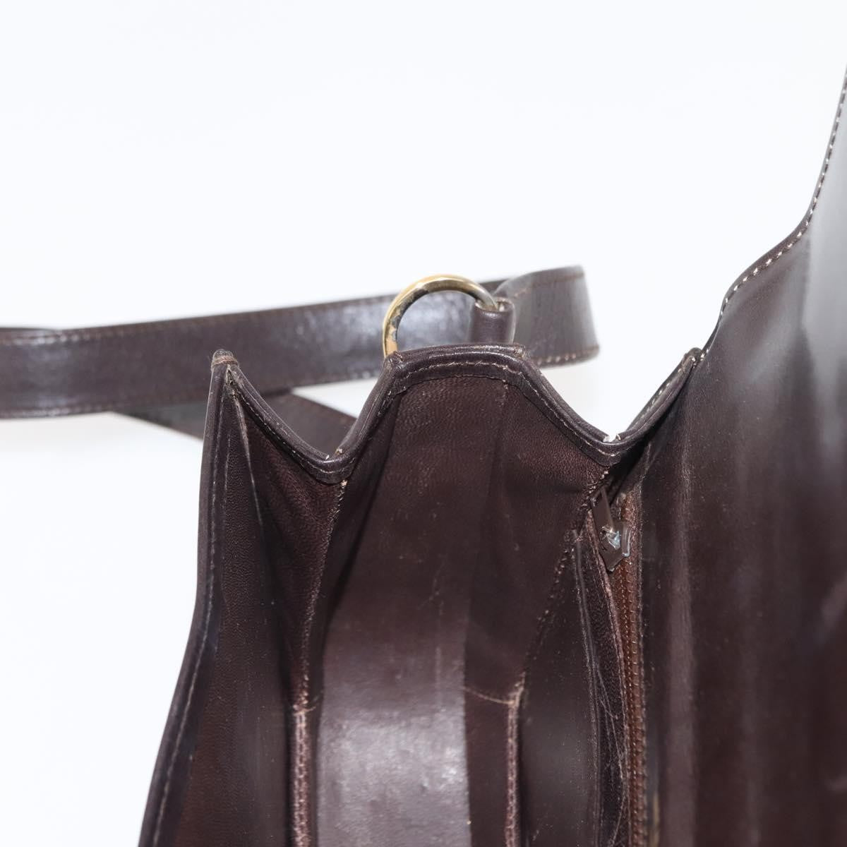 Gucci GUCCI Shoulder Bag Leather Brown gold Authentic fm4925