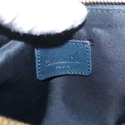 Dior Christian Dior Trotter Canvas Saddle Pouch Hand Bag Navy Gold Authentic bs35277
