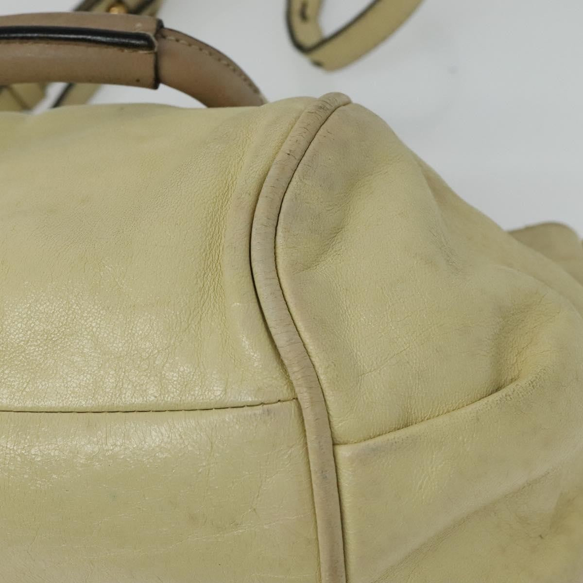 Chloé Chloé Chloe Etel Hand Bag Leather 2way Ivory Gold Authentic 138190