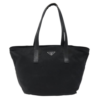Prada PRADA Hand Bag Nylon Black Silver Authentic 118193