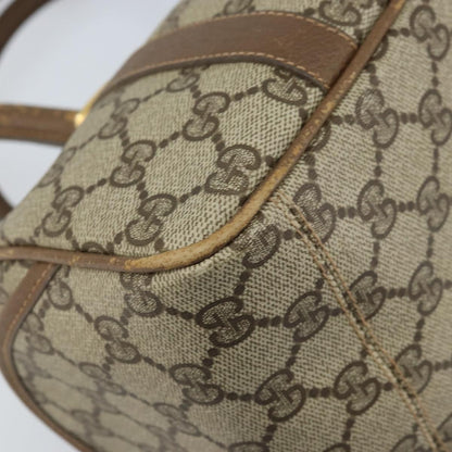 Gucci GUCCI GG Supreme Hand Bag PVC Beige Gold Authentic 173885