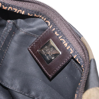 Fendi FENDI Pecan Canvas Hand Bag Black Brown Authentic ep11974